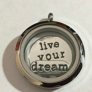 ROUND LIVING MEMORY Floating Charm LOCKET STAINLESS STEEL Live your Dream